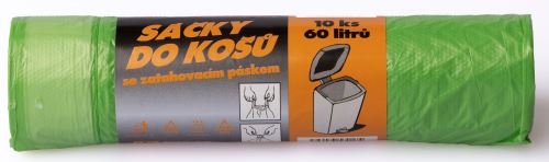 Retractable bag, 60 x 70 cm, 60L, 10 pcs/roll, pcs/crab.