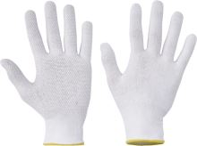 Cotton gloves BUSTARD EVO, No. 8, white with PVC targets