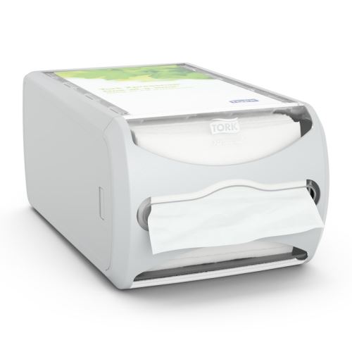 Tork Xpressnap® counter dispenser for Interfold napkins, capacity 550 pcs., Vol. gray (1)