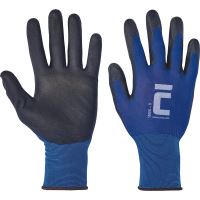 SMEW gloves, nylon 18G, blue/black, size 6