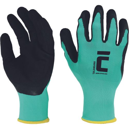 SALANGANA knitted gloves, polyester+latex, green