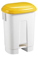 Filmop Waste bin, plastic, "SIRIUS 60" with step, 60L, yellow lid