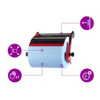 Tork wall holder for large and small rolls, metal, red - black (4)