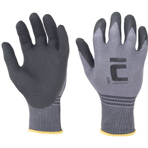 Work gloves POZON, No. 10, seamless made of nylon and spandex, nitrile layer