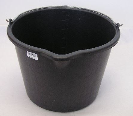 Construction bucket 12 L, black, metal handle