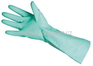 Chemical gloves SOL-VEX A37-185, nitrile, green, length 45.5 cm