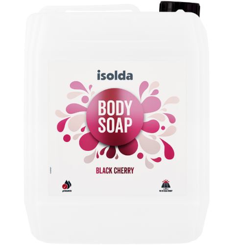 Liquid body soap, ISOLDA, creamy, white, 5L, black cherry