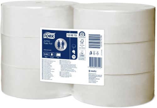 Tork Advanced Toilet Paper - Jumbo Roll, 2 Ply, 1800 Count, White, 1 x 6