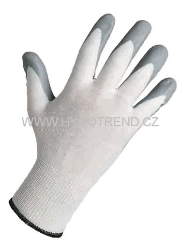 BABBLER knitted gloves, white-grey