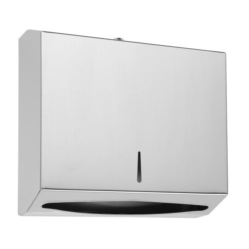 Folded paper towel dispenser, stainless steel, matt, mini