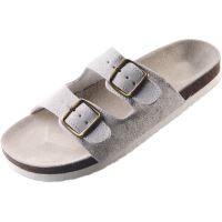 PUDU slippers, white, men's, cork, No. 42