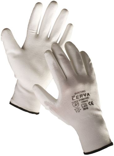 Gloves knitted BUNTING, white nylon