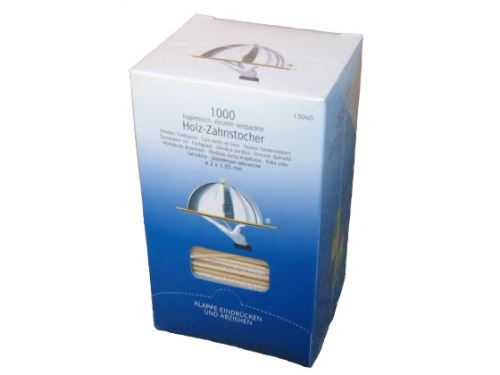 Toothpicks hygienically packed, cellophane, 1000 pcs