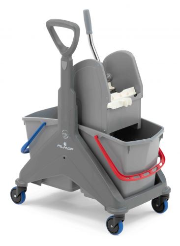 Filmop Cleaning cart OneFRED 2 x 15L, plastic, without wringer