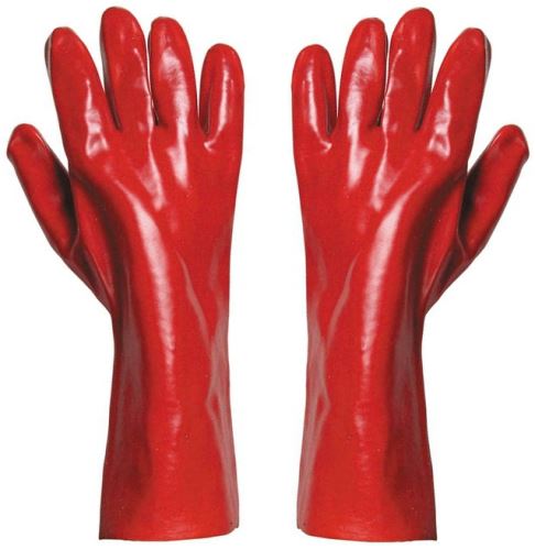 Work gloves REDSTART, No. 10, fully soaked in PVC, length 27cm