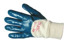 Work gloves KITTIWAKE, No. 10, knitted semi-dipped in blue nitrile