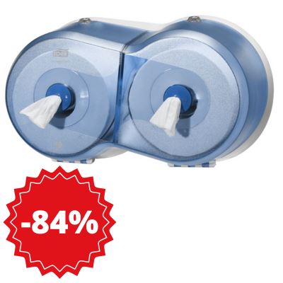 SmartOne toilet paper dispenser - Mini Double (two rolls), plastic, blue