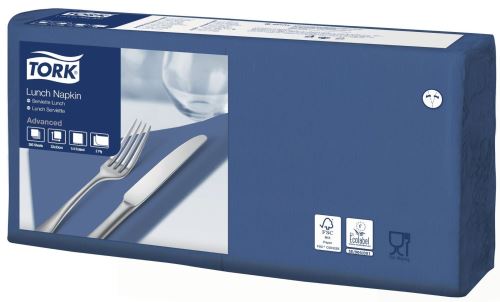 Tork dark blue napkin-lunch, 33x33cm, 2-ply, 1/4, 200 pcs.