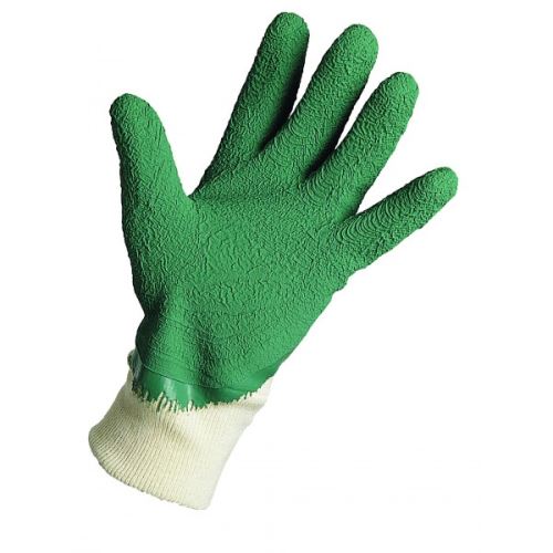 COOT Knitted Gloves, No. 10, White/Green (53746)