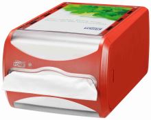 Tork Xpressnap® counter dispenser for Interfold napkins, capacity 550 pcs, red Tork Xpressnap® counter dispenser for Interfold napkins, capacity 550 pcs, red