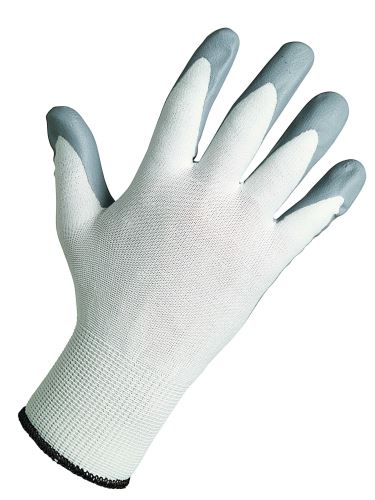 BABBLER knitted gloves, white-grey