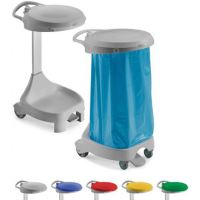 Filmop Mobile stand DELTA, bag holder, 2 wheels, green lid Filmop Mobile stand DELTA, bag holder, 2 wheels, green lid