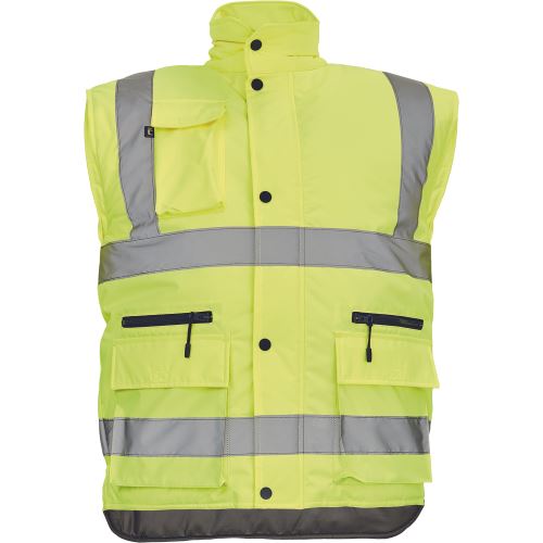 Reflective insulated vest CORDOBA HV, yellow, size XL