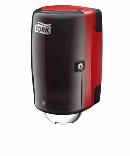 Tork Mini roll dispenser with central unwinding - red/black