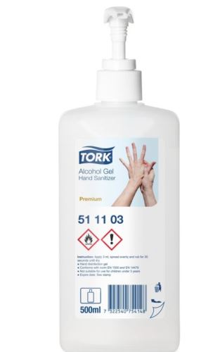 Tork Alcohol gel disinfectant, 500 ml, with pump