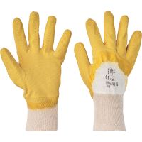 Rukavice pletené FF TWITE LIGHT HS-04-005, č. 10, žluté, bavlna s latexem