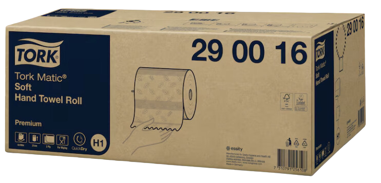 Tork matic® jemné papírové ručníky v roli, premium, 2 vrstvy, 1 x 6, bílá