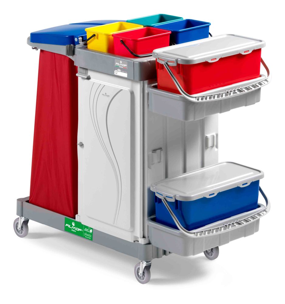 Filmop multivozík alpha 6670, 4 x 4 l, 2x top down 20 l, držák pytle, plast