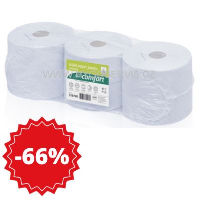 Toaletní papír WA COMFORT 320T,2vrstvy,bílý,1x6rolí
