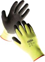 Gloves knitted PALAWAN, No. 7, yellow - black, nylon