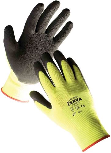 Gloves knitted PALAWAN, yellow - black, nylon