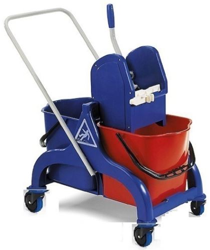 Filmop Cleaning cart FRED 2 x 15L, plastic, metal handle