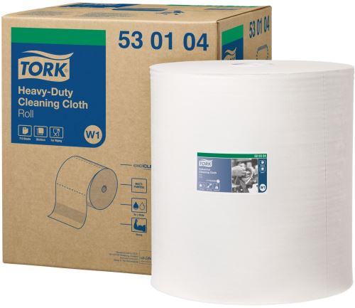 Tork Heavy-Duty Cleaning Cloth - Large Roll, 1 Ply, 710 Thread, White