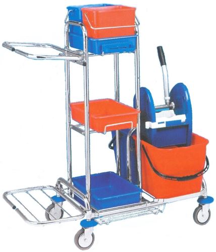 Cleaning trolley KOMBI JOOKY II, 2 x 17L, full equipment