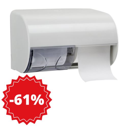 Toilet paper dispenser - 2 rolls, Imbalpaper, plastic, white
